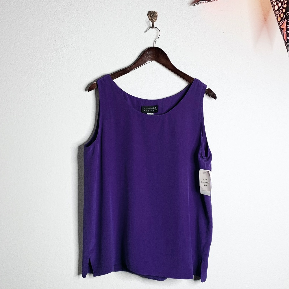 NWT Spencer Jeremy 100% Silk Sleeveless Top Large